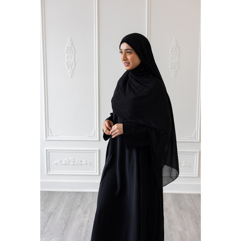 CLEARANCE SALE Mermaid Tail Print Abaya - Black 15