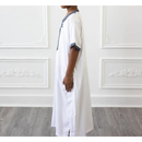 Moroccan Short Sleeve Kids-Boys Thobe (White)