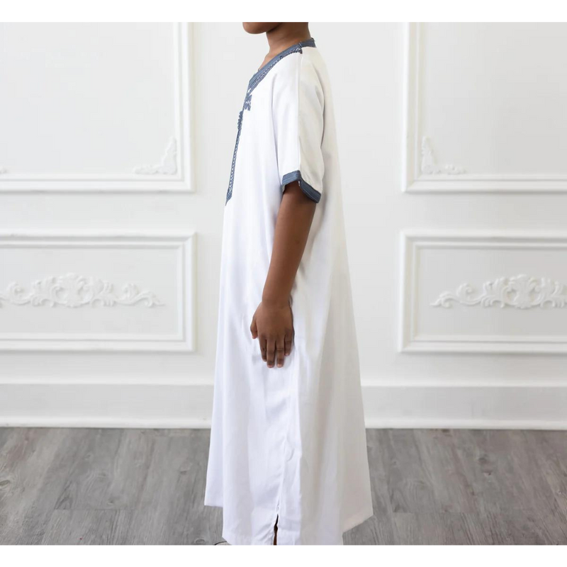 Kids Moroccan Short Sleeve (White)