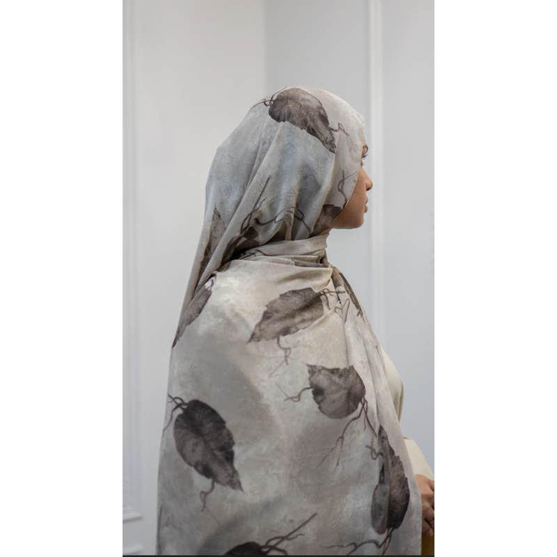 Printed Chiffon Hijab - Style 46 Smokey Haze