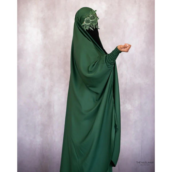 CLEARANCE SALE Aisha Two Piece Jilbaab - Emerald Green (Without skirt) - 79