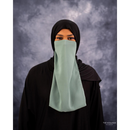 Chiffon Elastic Half Niqab (Pastel Seafoam Crepe)