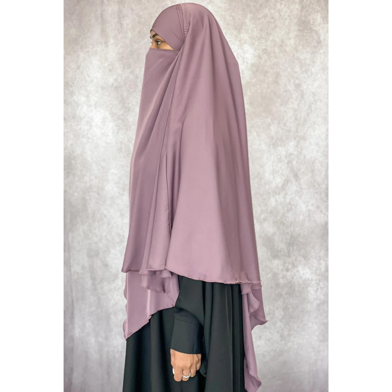 Light Mulberry Two in One Niqab Khimar