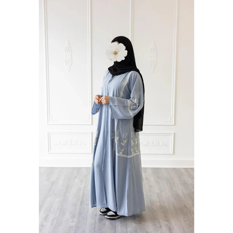 CLEARANCE SALE  Serenity Glam Abaya - Pastel Blue (C35)