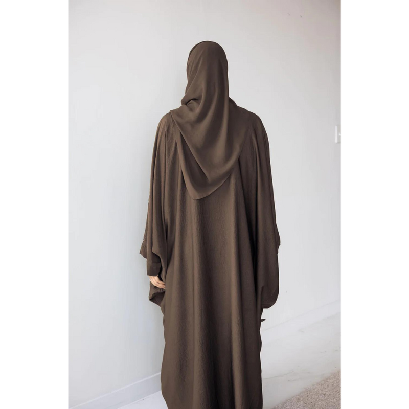 Slip Dress and Loose Fit Abaya Walnut