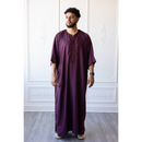 Moroccan 3/4 Sleeve Thobe (Burgundy)