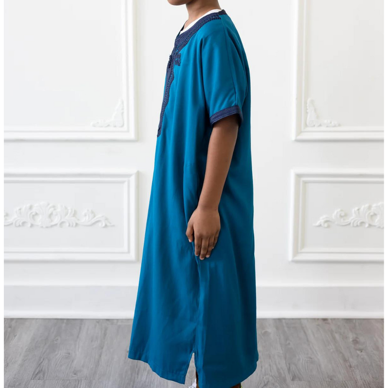 Kids Moroccan Short Sleeve Turquoise