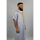 Moroccan Short Sleeve Thobe (Cloud Grey)