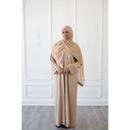 Chiffon Layered Glam Abaya (French Vanilla)