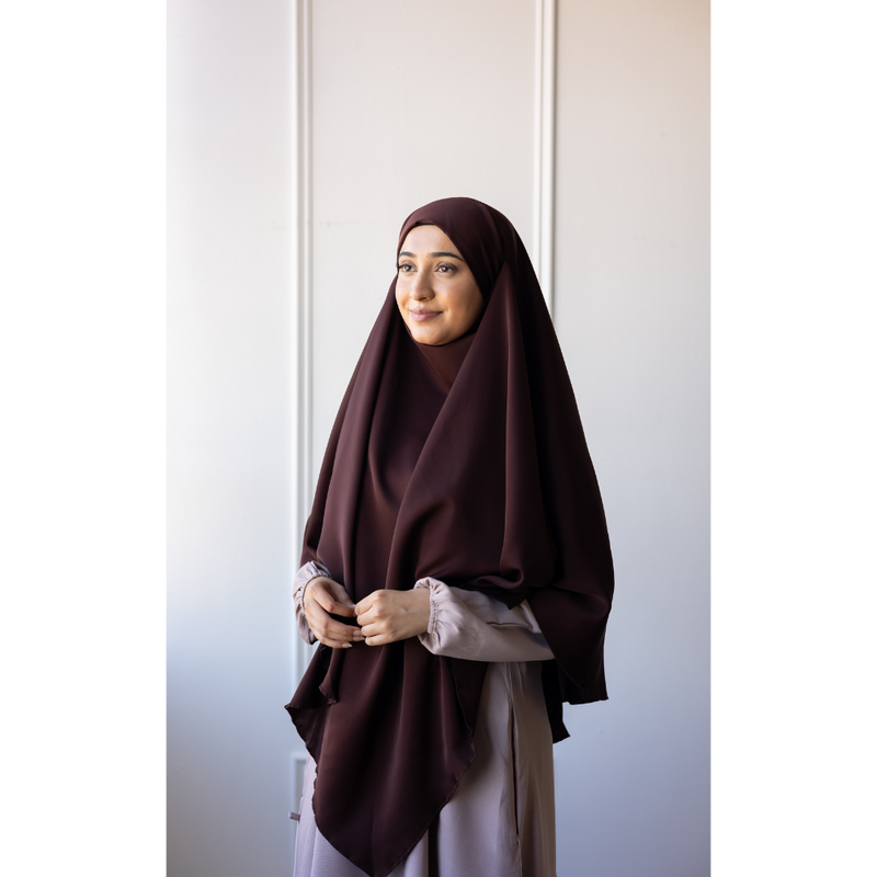 Two in One Niqab Khimar
(Chestnut)