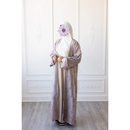 Linen Embroidered Vine Design (Velvet Rose)