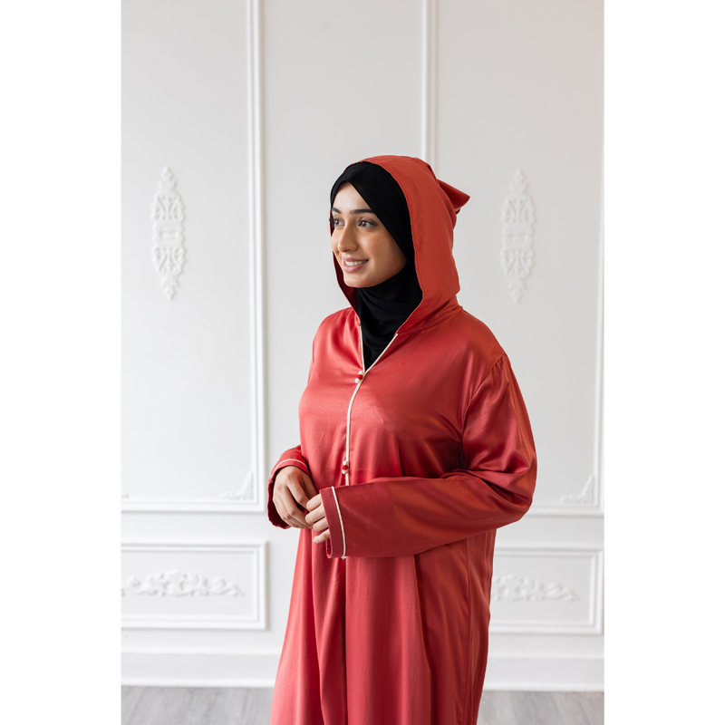 Moroccan Abaya Cherry Red