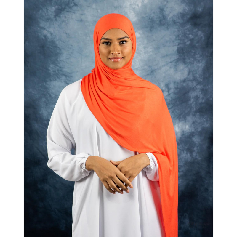 Fire Orange Jersey Hijab