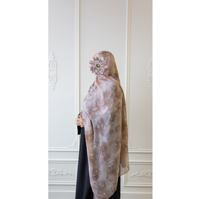 Printed Chiffon Hijab (Velvet Pink)