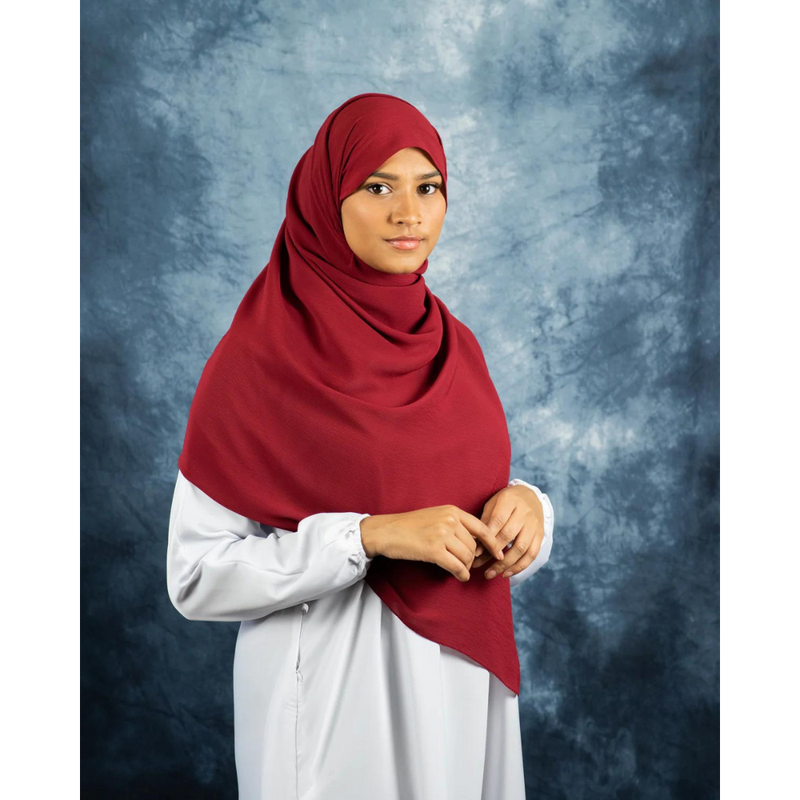 Crinkle Chiffon Hijab (Cranberry Silk)