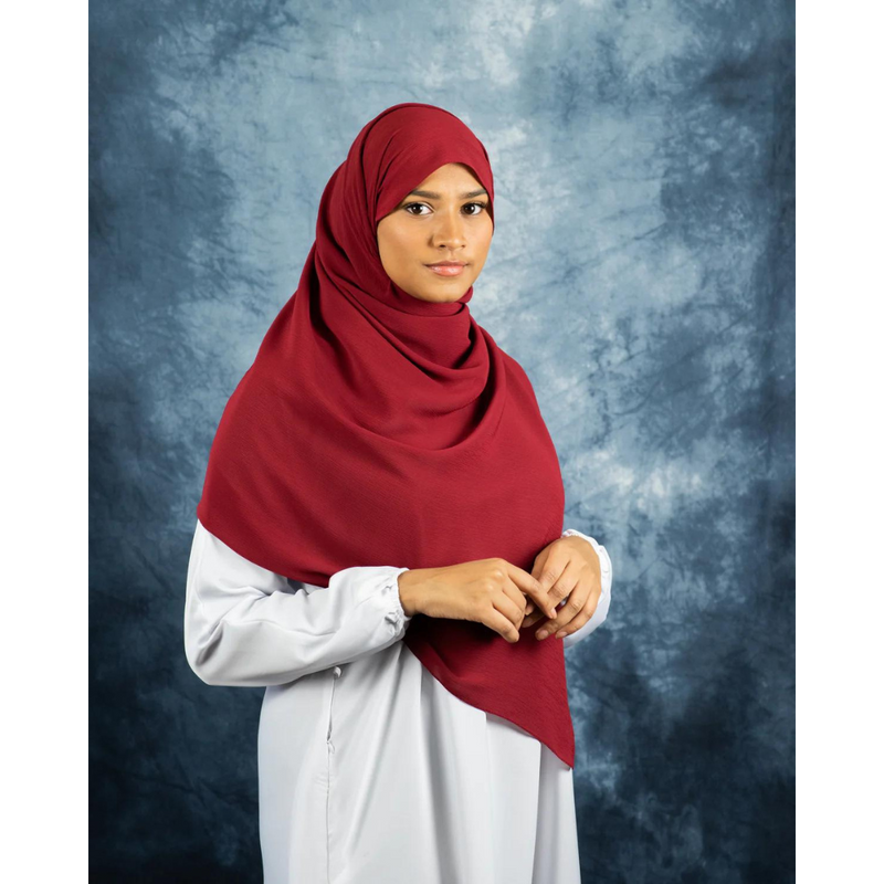 Cranberry Silk Crinkle Chiffon Hijab