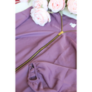 Golden Zipper Abaya with Matching Pockets - Dusty Pink (C44)