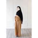 Pleated Plain Abaya (Marzipan)