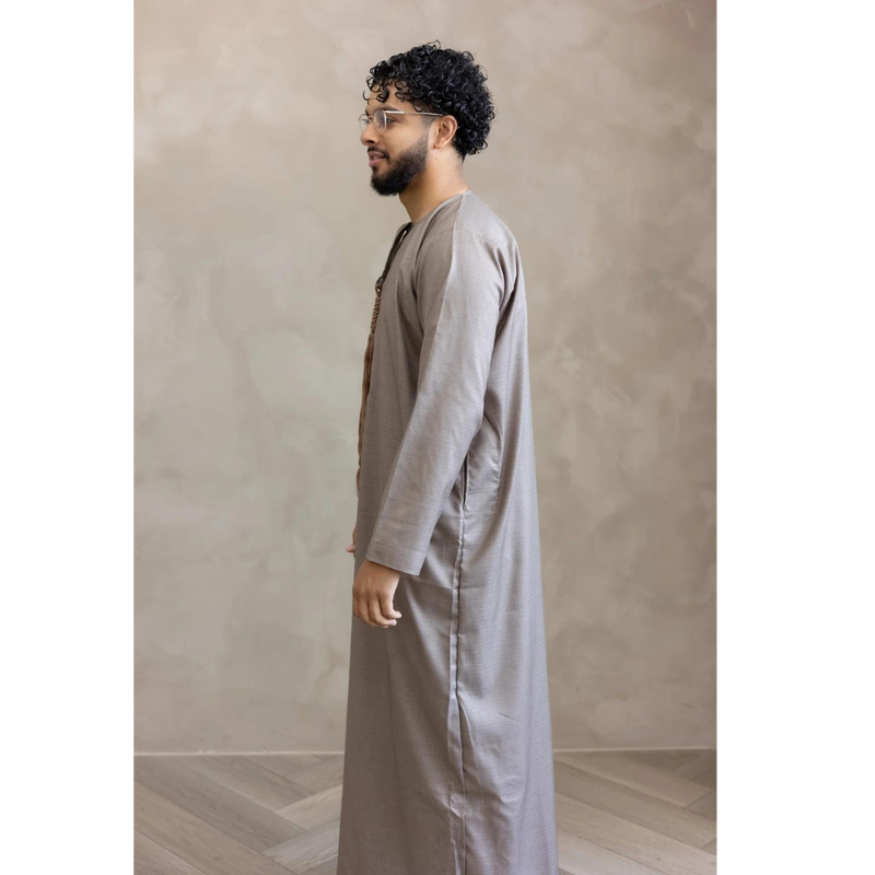 Emirati MC Cotton Blend Thobe - Camel Brown