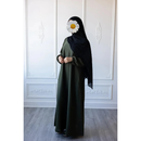 Sawda Textured Crepe Abaya (Mountain Pine)