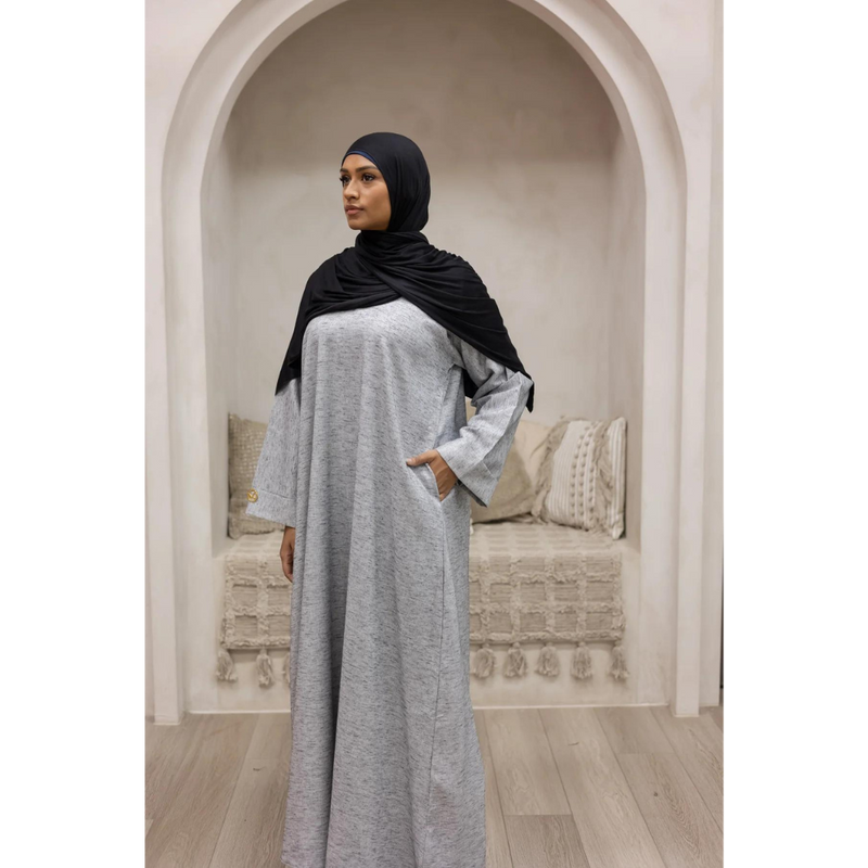 Luxury Linen Abaya (Smoky Quartz)