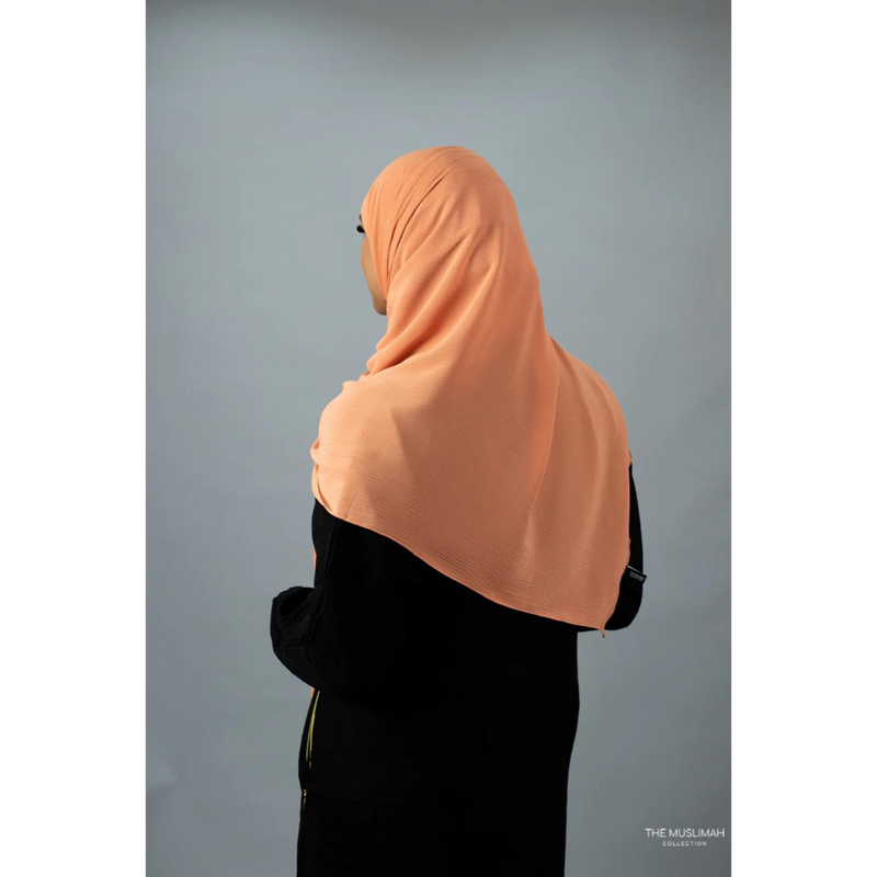 Crinkle Chiffon Hijab (Pastel Peach Silk)