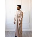 Saudi Collared Thobe Jubbah MC Cotton Blend (Sepia)