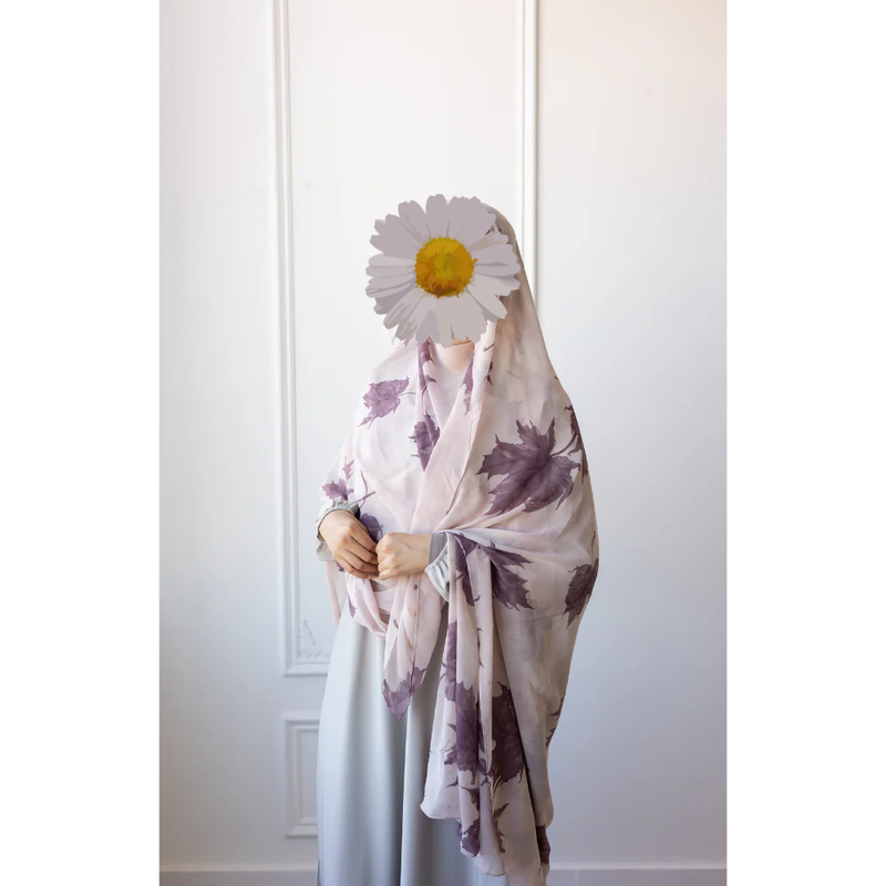 Printed Chiffon Hijab (Maple Leaf)