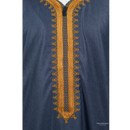 Moroccan Short Sleeve Thobe (Indigo Blue)
