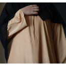 Golden Zipper Abaya with Matching Pockets - Latte (C45)