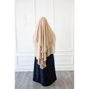 Chiffon Three Layered Princess Khimar (Buff Ivory)