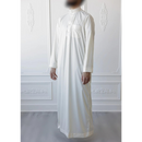 Saudi Collared Thobe (Parchment Cream)