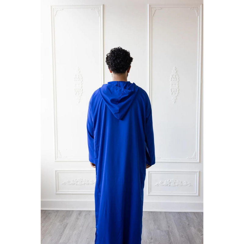 Moroccan Hoodie Thobe (Oxford Blue)