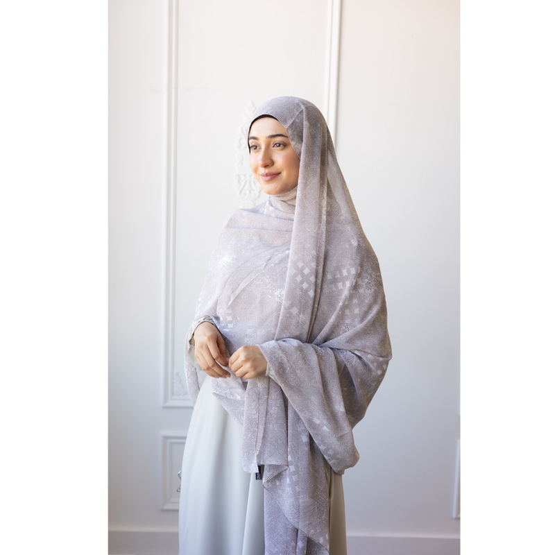 Printed Chiffon Hijab (Lilac Paisley)