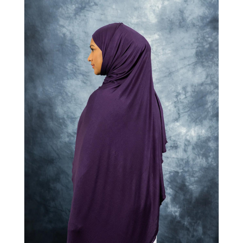 Jersey XL Hijab - Eggplant Purple