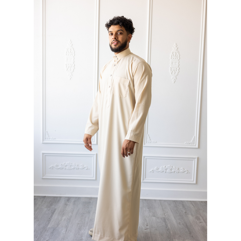 Saudi Collared Thobe Jubbah MC Cotton Blend (Summer Rays)