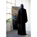 Pleated Plain Abaya (Black)