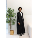 Pure Black Syrian Farwa Coat with Hoodie - Boys