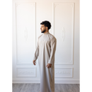 Saudi Collared Thobe Jubbah MC Cotton Blend (Ecru)