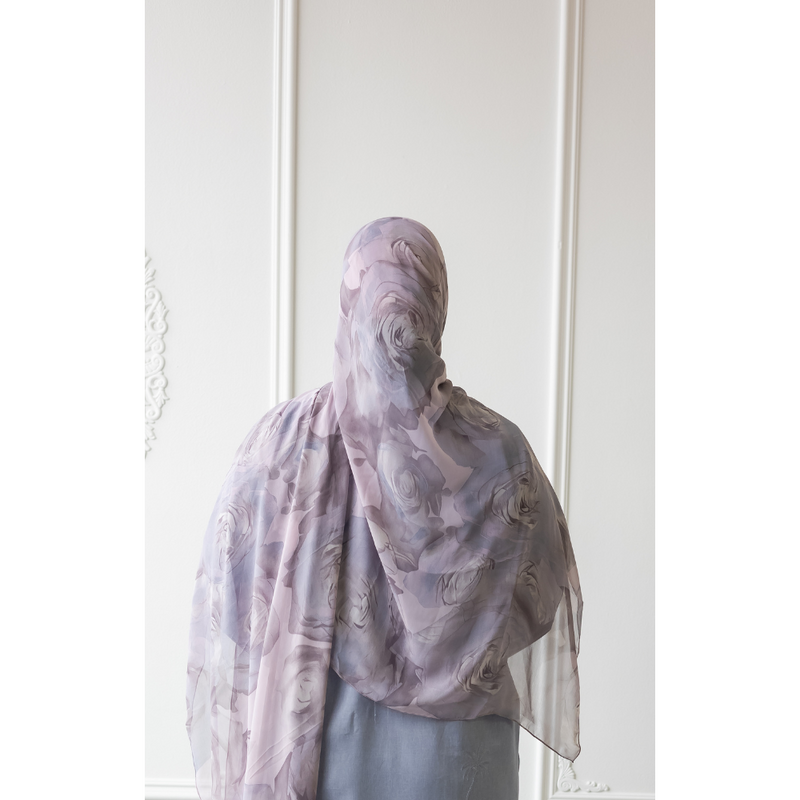 Printed Chiffon Hijab (Soft Lavender)