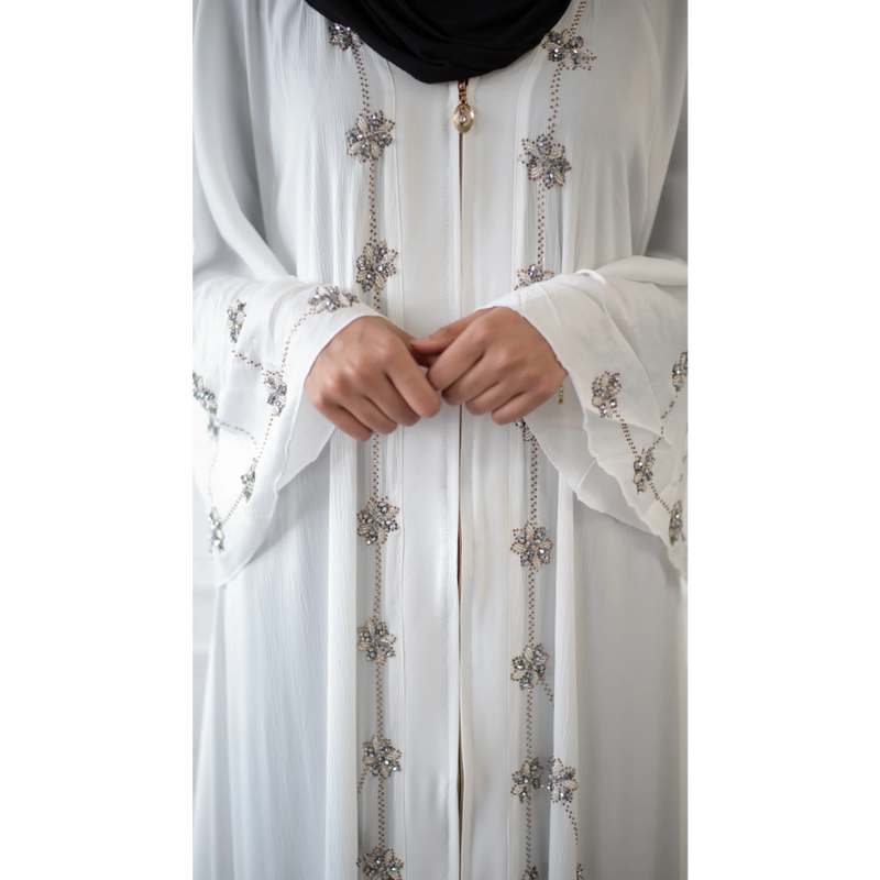 Daisy Glam Abaya (White)
