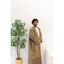 Light Brown Syrian Farwa Coat with Hoodie