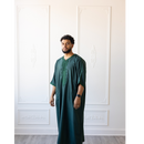 Moroccan 3/4 Sleeve Thobe (Dark Forest Green)