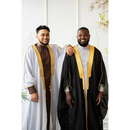 Embroidered Thobe Overcoat Arab Bisht Cloak (Black)