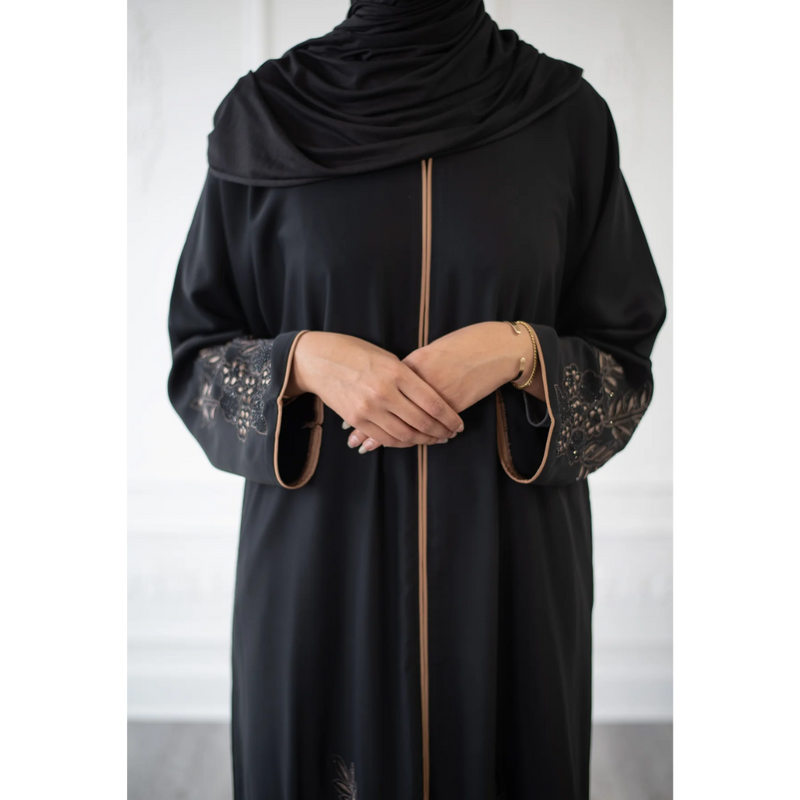 Eid Abaya (Black Floral)