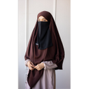 Luxury Black Elastic Half Niqab (Charcoal Black)