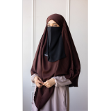 Luxury Black Elastic Half Niqab (Charcoal Black)