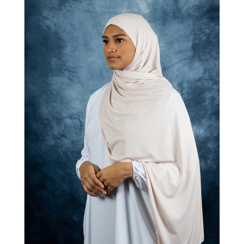 Seashell Ribbed Jersey Hijab