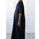 Moroccan Short Sleeve Kids-Boys Thobe  (Black)