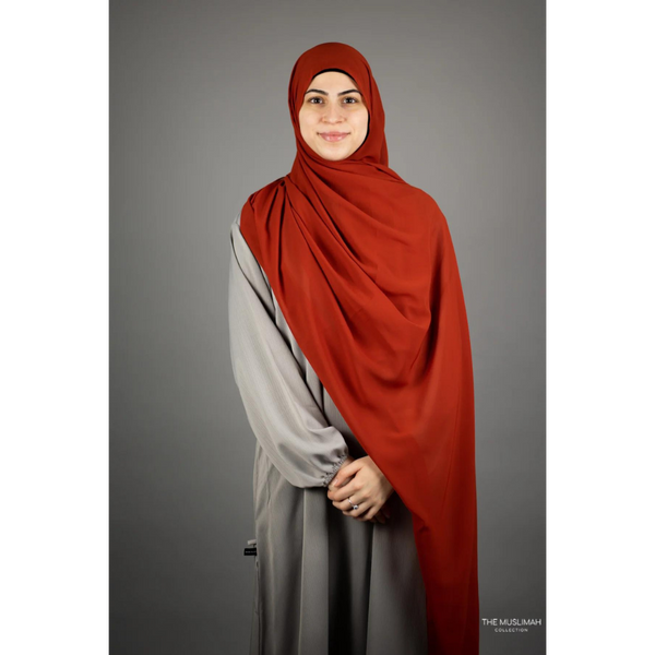Chiffon Hijab XL - Brick